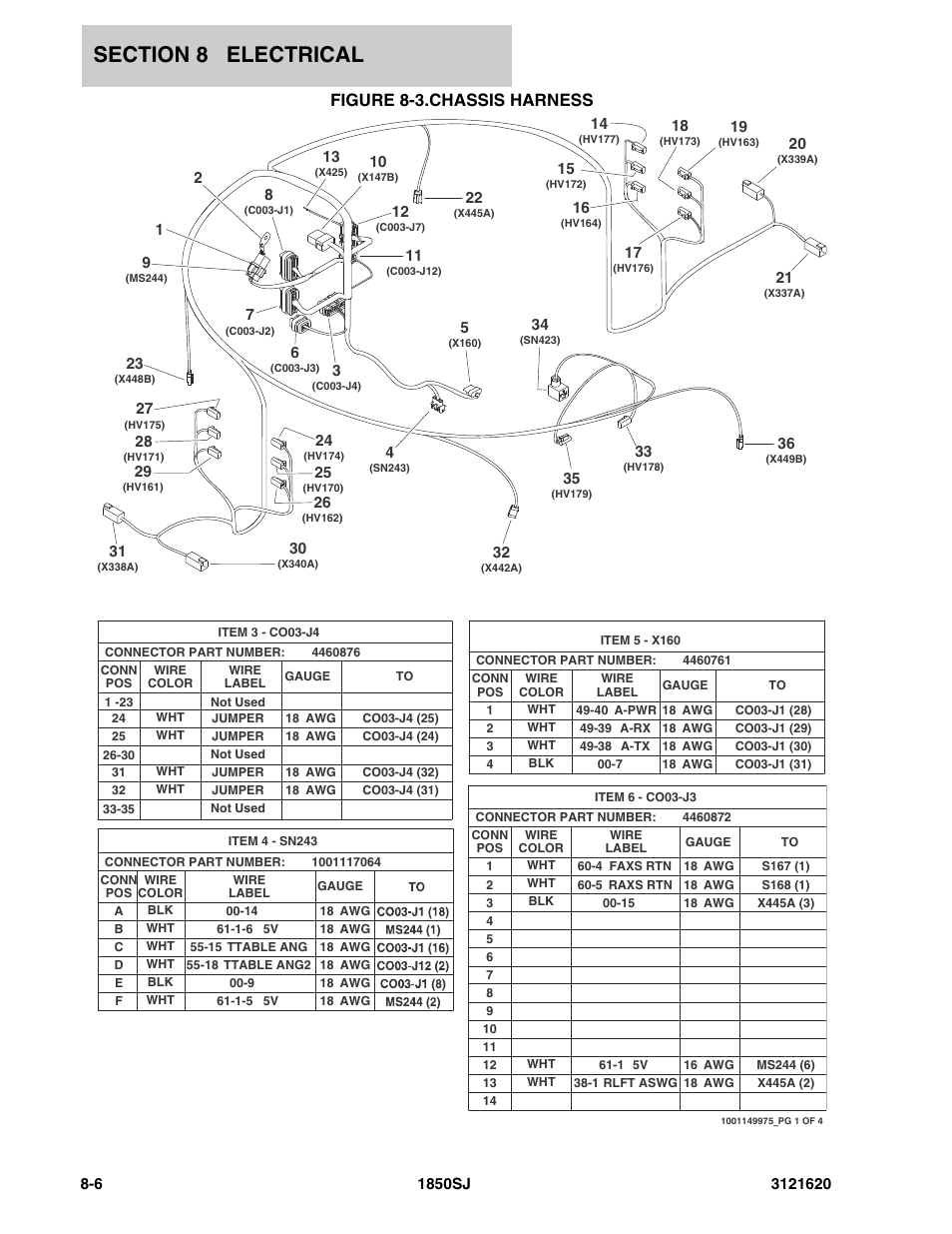 Figure 8-3. chassis harness, Chas, Figure 8-3.chassis harness | JLG 1850SJ Parts Manual User Manual | Page 288 / 468
