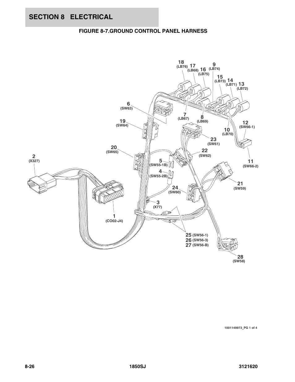Figure 8-7. ground control panel harness | JLG 1850SJ Parts Manual User Manual | Page 308 / 468