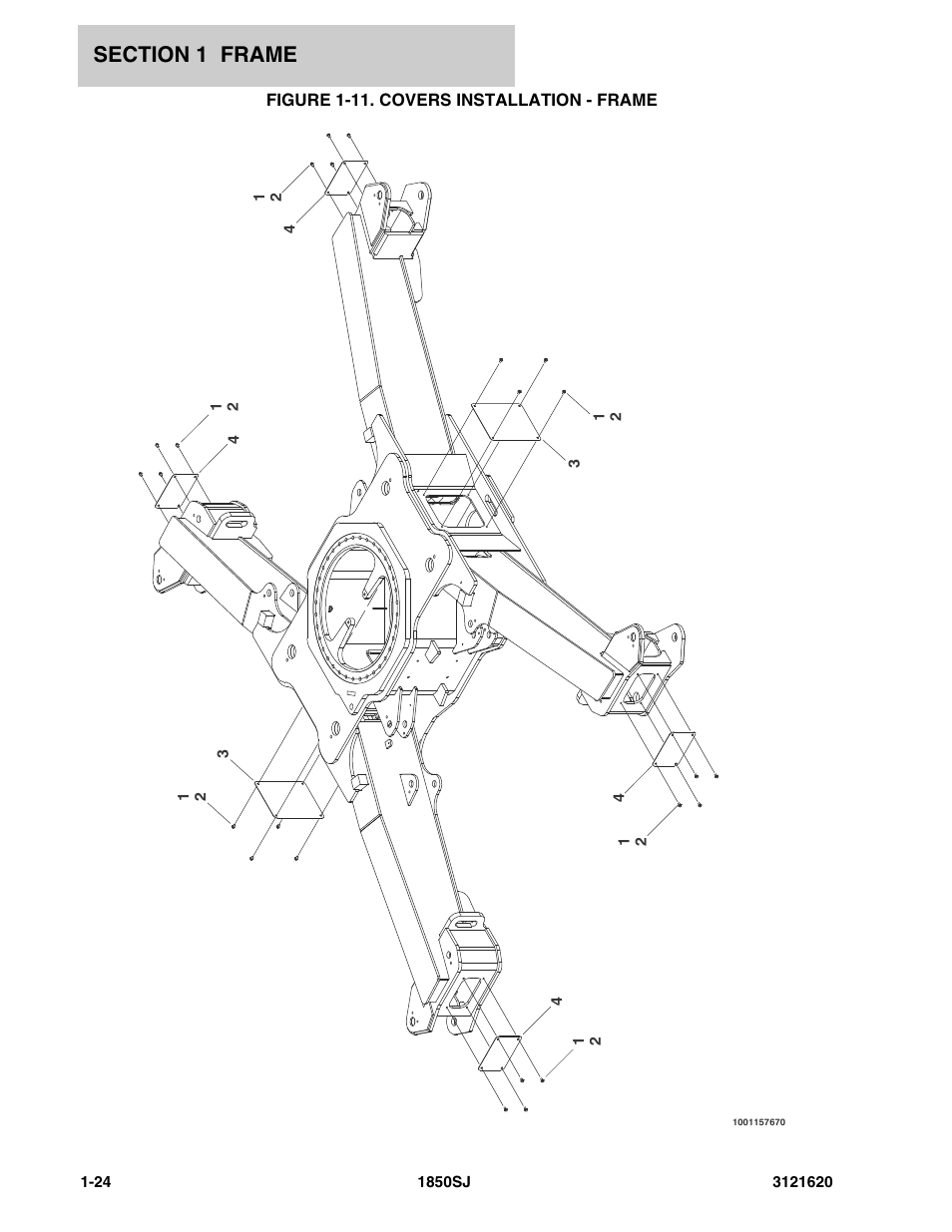 Figure 1-11. covers installation - frame | JLG 1850SJ Parts Manual User Manual | Page 34 / 468