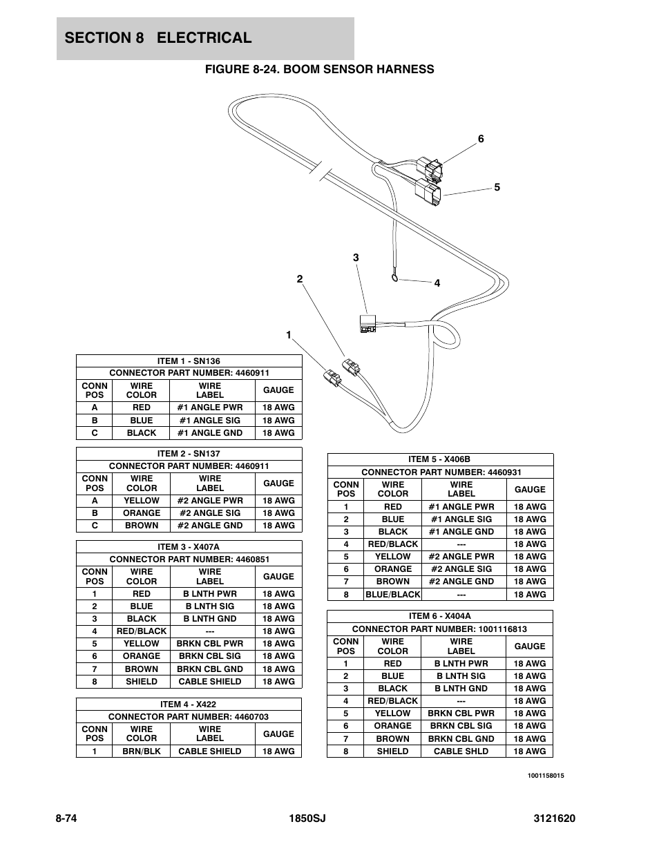 Figure 8-24. boom sensor harness | JLG 1850SJ Parts Manual User Manual | Page 356 / 468