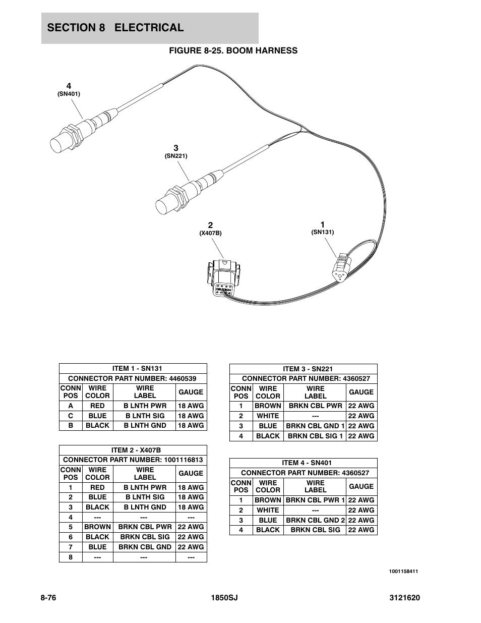 Figure 8-25. boom harness | JLG 1850SJ Parts Manual User Manual | Page 358 / 468