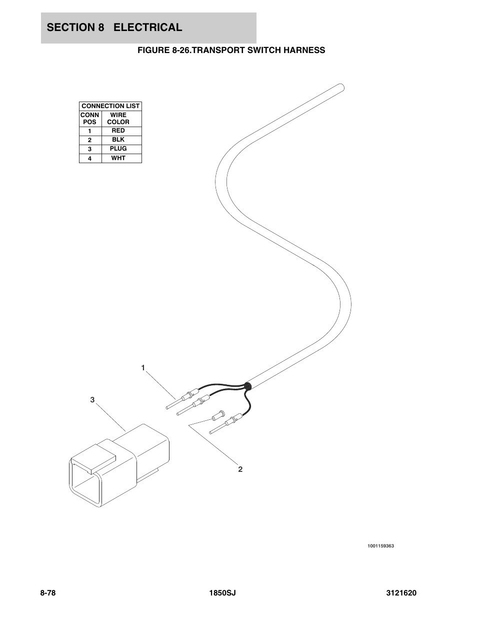 Figure 8-26. transport switch harness, Figure 8-26.transport switch harness | JLG 1850SJ Parts Manual User Manual | Page 360 / 468