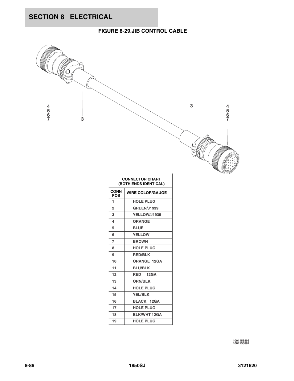 Figure 8-29. jib control cable, Figure 8-29.jib control cable | JLG 1850SJ Parts Manual User Manual | Page 368 / 468