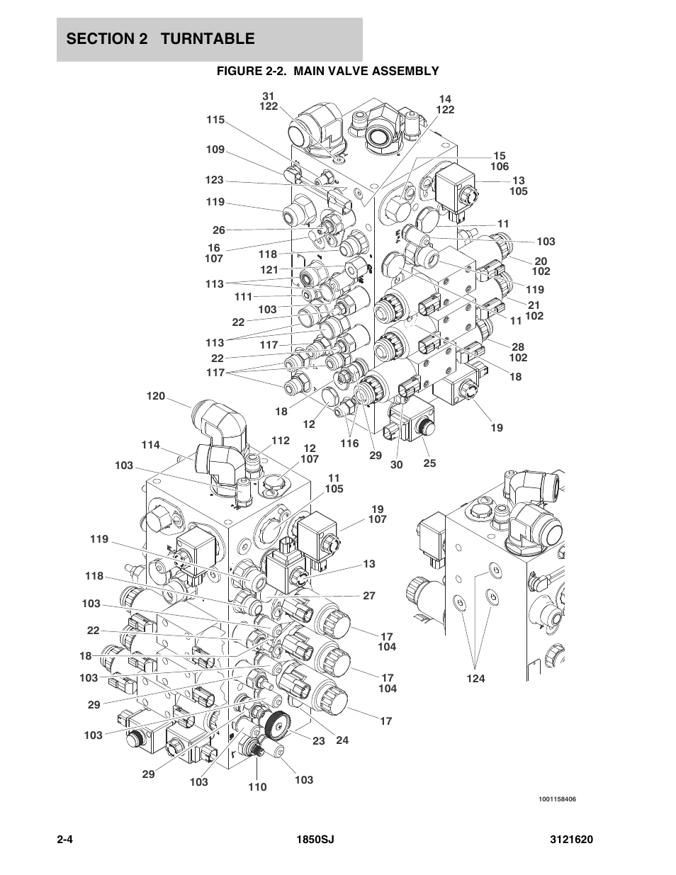 Figure 2-2. main valve assembly | JLG 1850SJ Parts Manual User Manual | Page 40 / 468