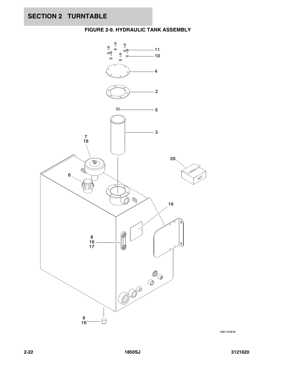 Figure 2-9. hydraulic tank assembly | JLG 1850SJ Parts Manual User Manual | Page 58 / 468