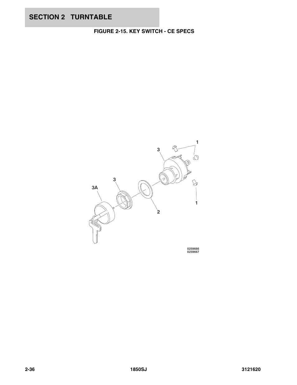 Figure 2-15. key switch - ce specs | JLG 1850SJ Parts Manual User Manual | Page 72 / 468