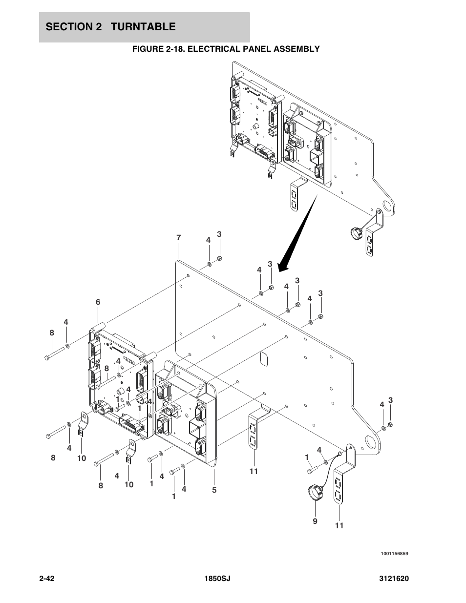 Figure 2-18. electrical panel assembly | JLG 1850SJ Parts Manual User Manual | Page 78 / 468