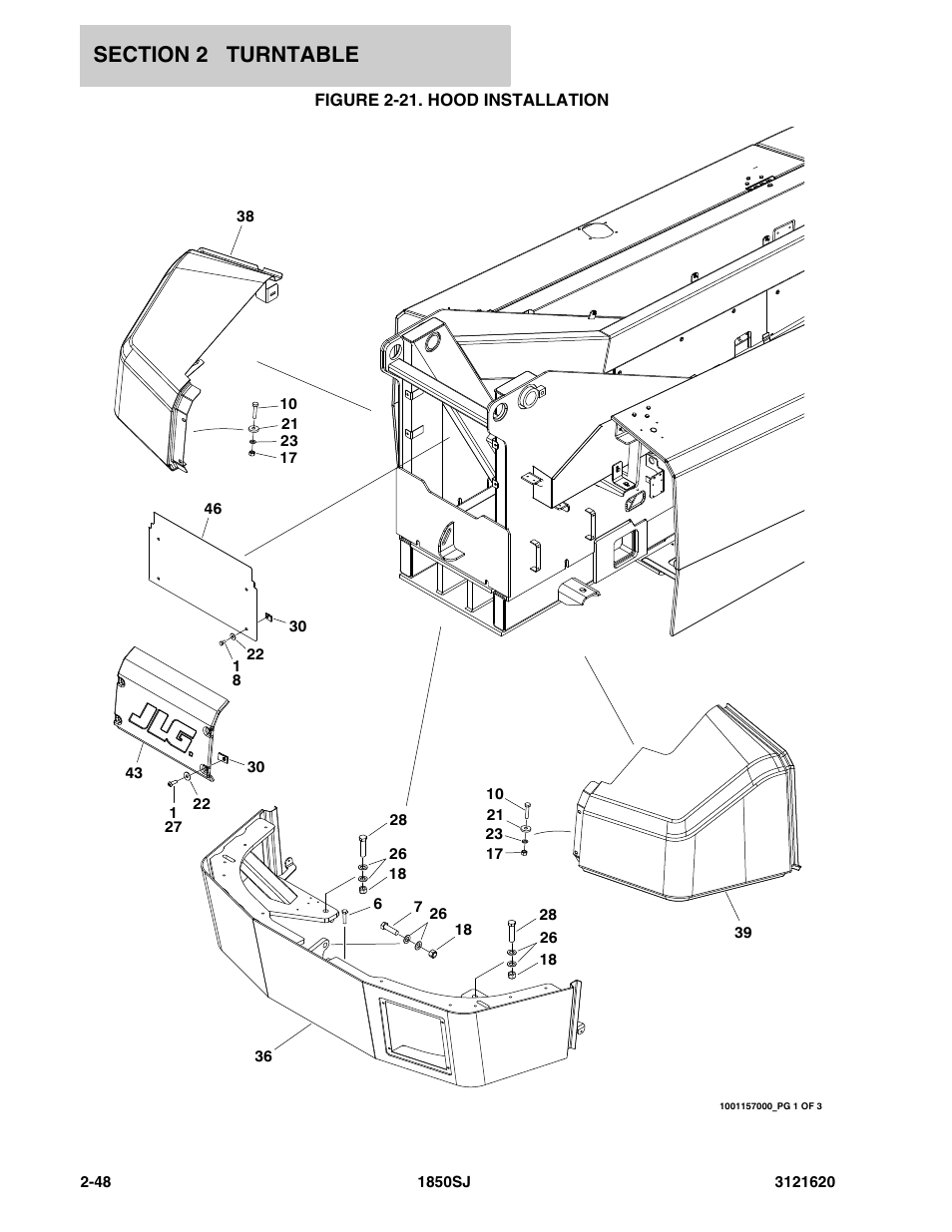 Figure 2-21. hood installation | JLG 1850SJ Parts Manual User Manual | Page 84 / 468