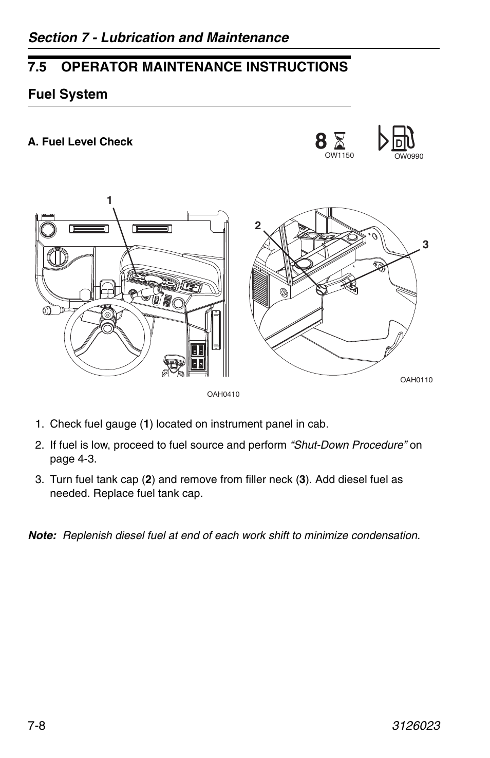 5 operator maintenance instructions, Fuel system, 5 operator maintenance instructions -8 | Fuel system -8, 5 operator maintenance instructions fuel system | JLG 266 LoPro Operator Manual User Manual | Page 112 / 140