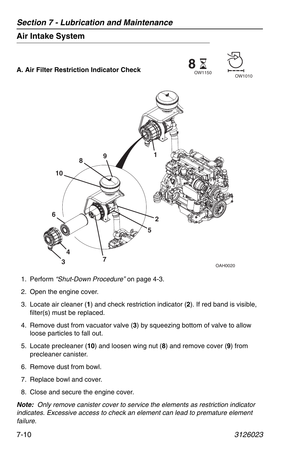 Air intake system, Air intake system -10 | JLG 266 LoPro Operator Manual User Manual | Page 114 / 140