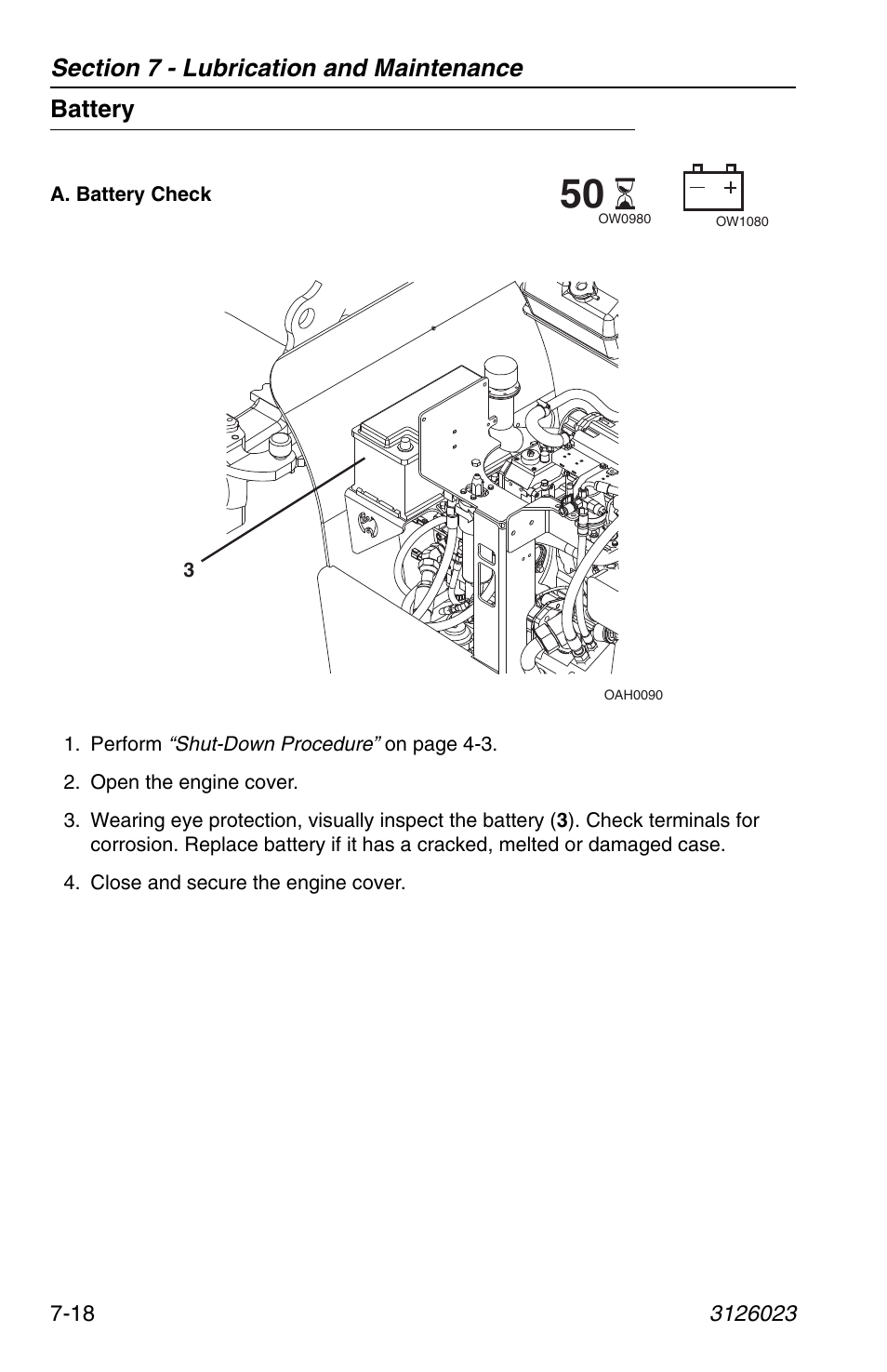 Battery, Battery -18 | JLG 266 LoPro Operator Manual User Manual | Page 122 / 140