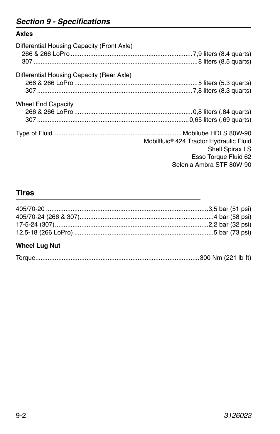 Tires, Tires -2 | JLG 266 LoPro Operator Manual User Manual | Page 126 / 140