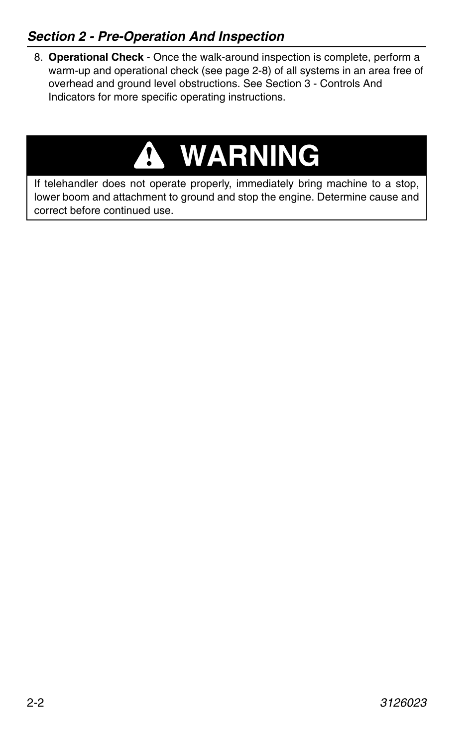 Warning | JLG 266 LoPro Operator Manual User Manual | Page 26 / 140