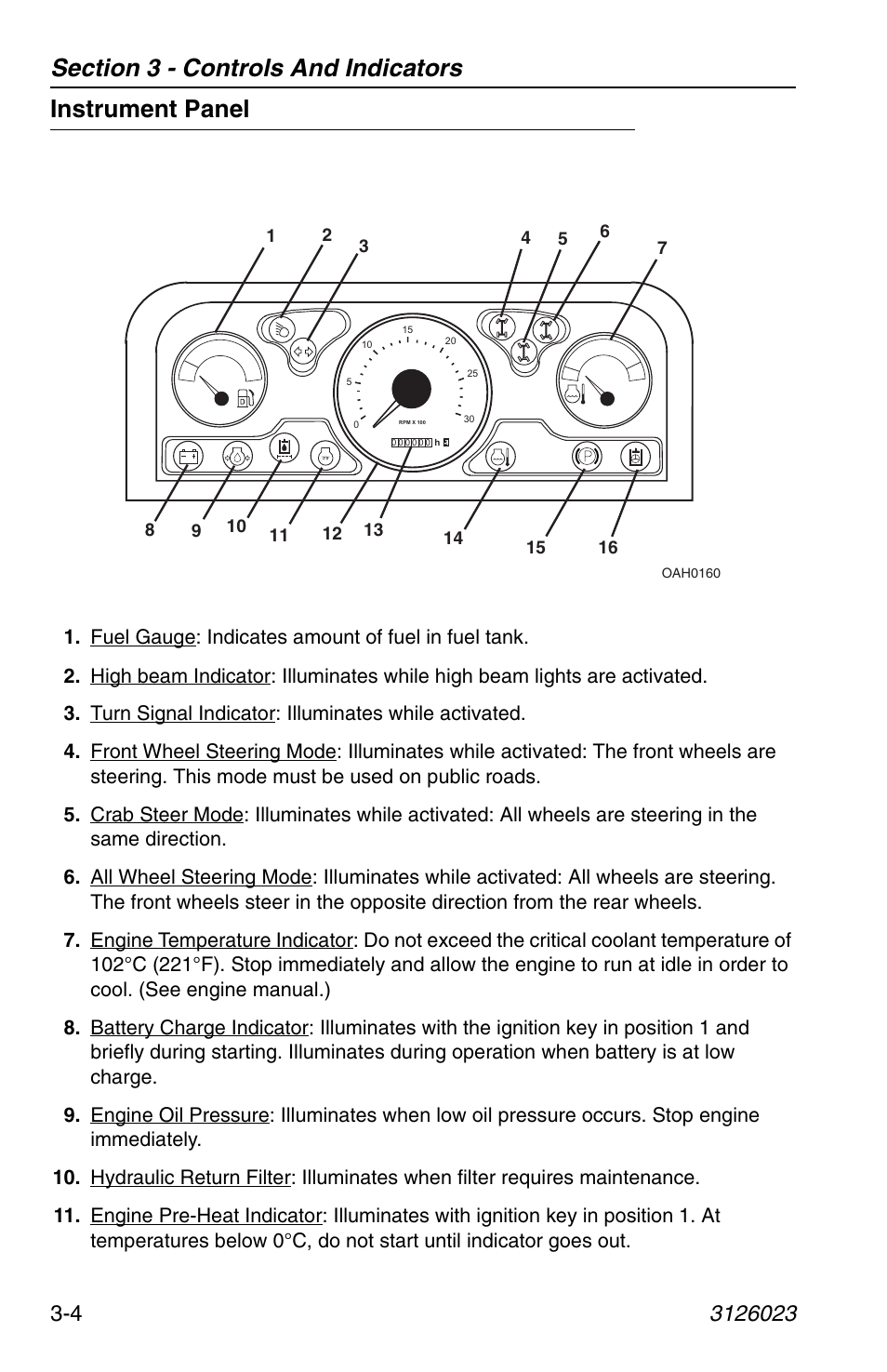 Instrument panel, Instrument panel -4 | JLG 266 LoPro Operator Manual User Manual | Page 38 / 140