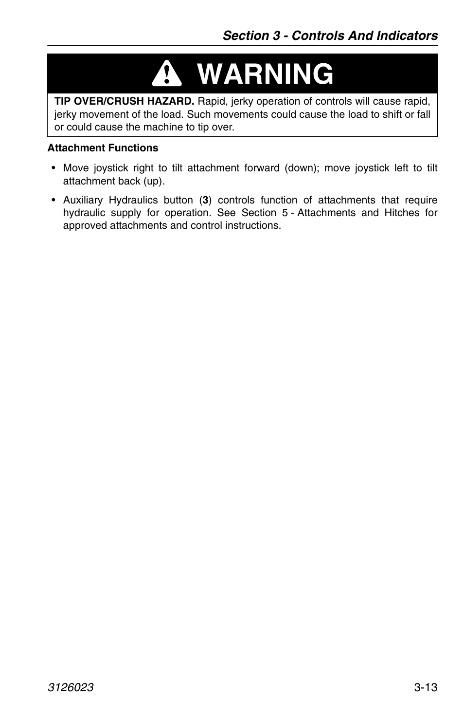 Warning | JLG 266 LoPro Operator Manual User Manual | Page 47 / 140