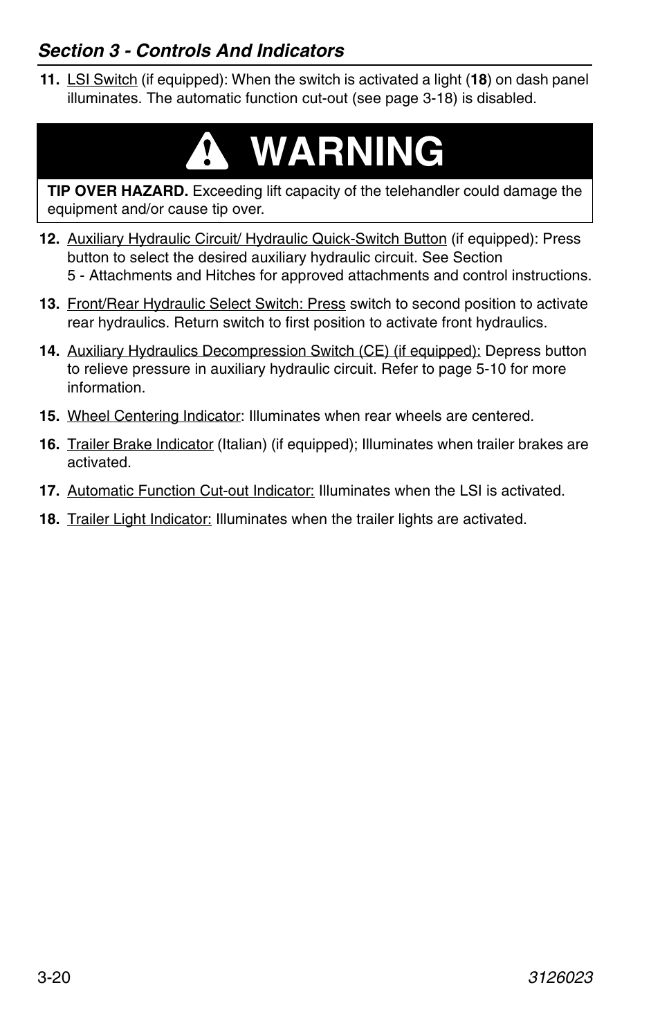 Warning | JLG 266 LoPro Operator Manual User Manual | Page 54 / 140