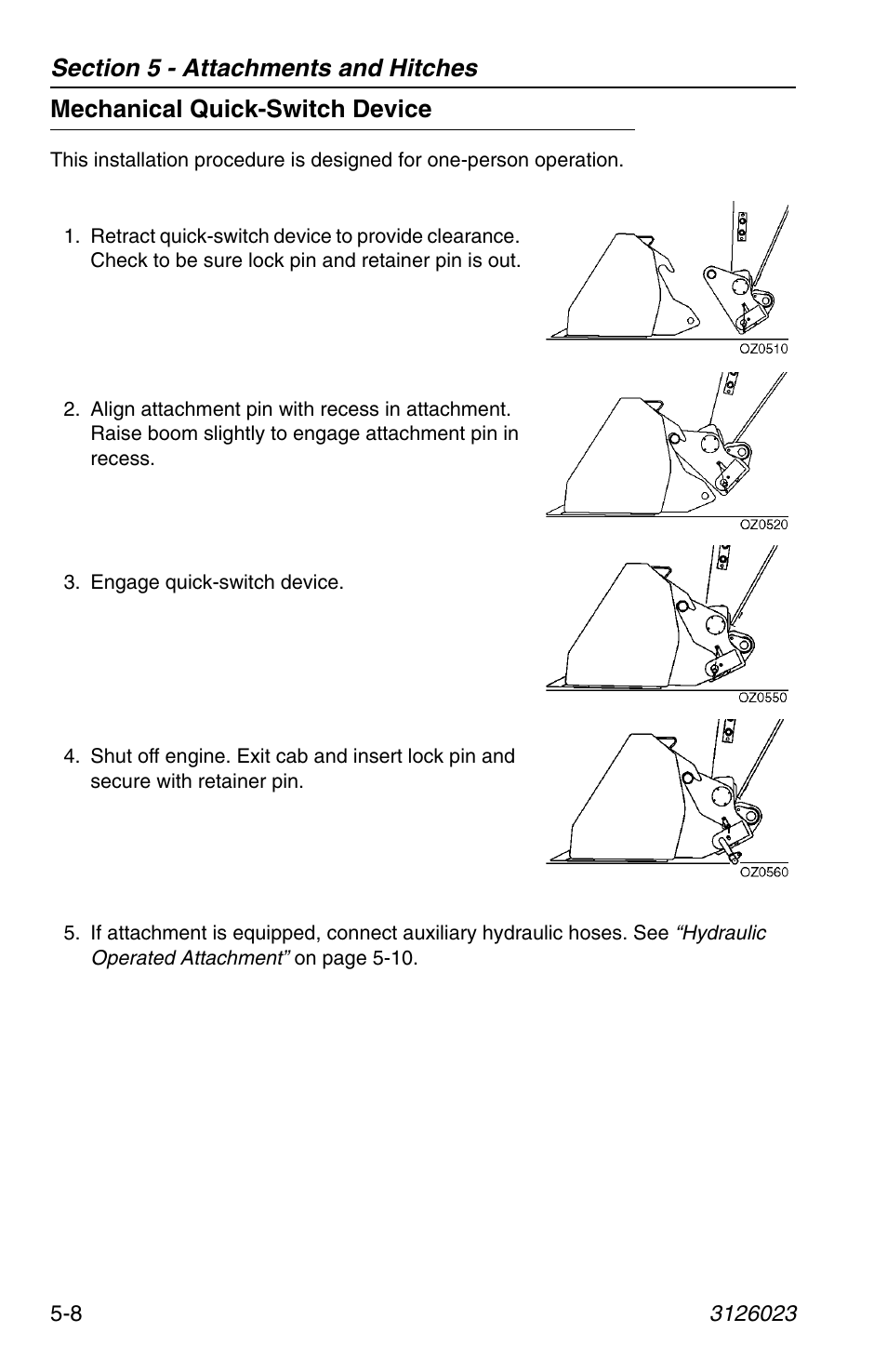 Mechanical quick-switch device, Mechanical quick-switch device -8 | JLG 266 LoPro Operator Manual User Manual | Page 80 / 140