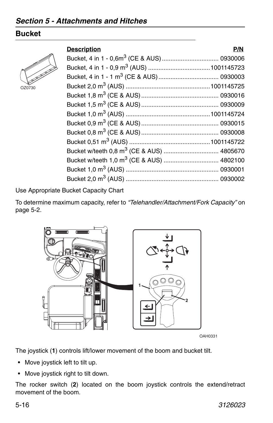 Bucket, Bucket -16 | JLG 266 LoPro Operator Manual User Manual | Page 88 / 140