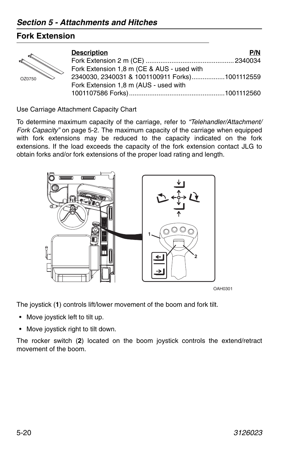Fork extension, Fork extension -20 | JLG 266 LoPro Operator Manual User Manual | Page 92 / 140