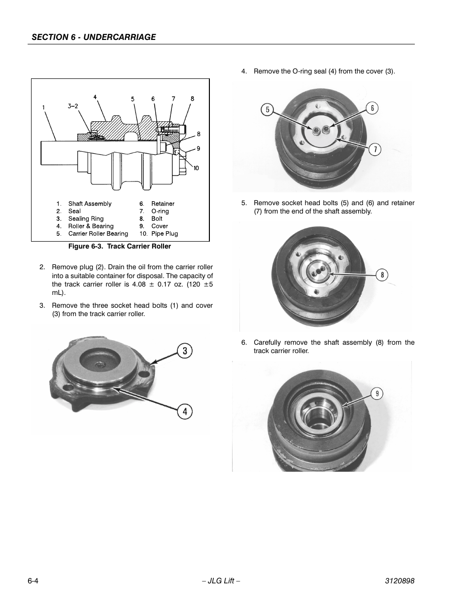 Track carrier roller -4 | JLG 600SC_660SJC Service Manual User Manual | Page 108 / 186