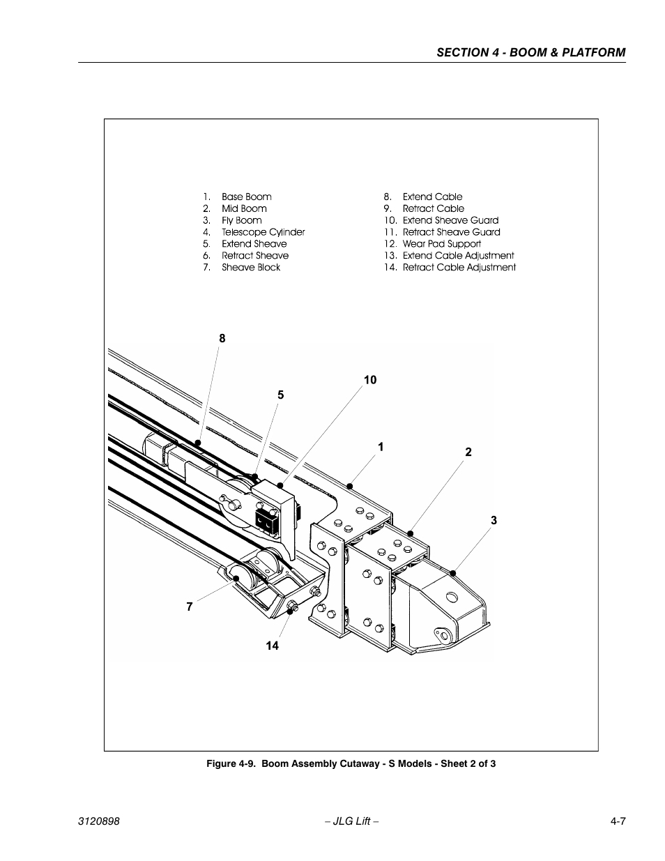 Boom assembly cutaway - s models - sheet 2 of 3 -7 | JLG 600SC_660SJC Service Manual User Manual | Page 47 / 186