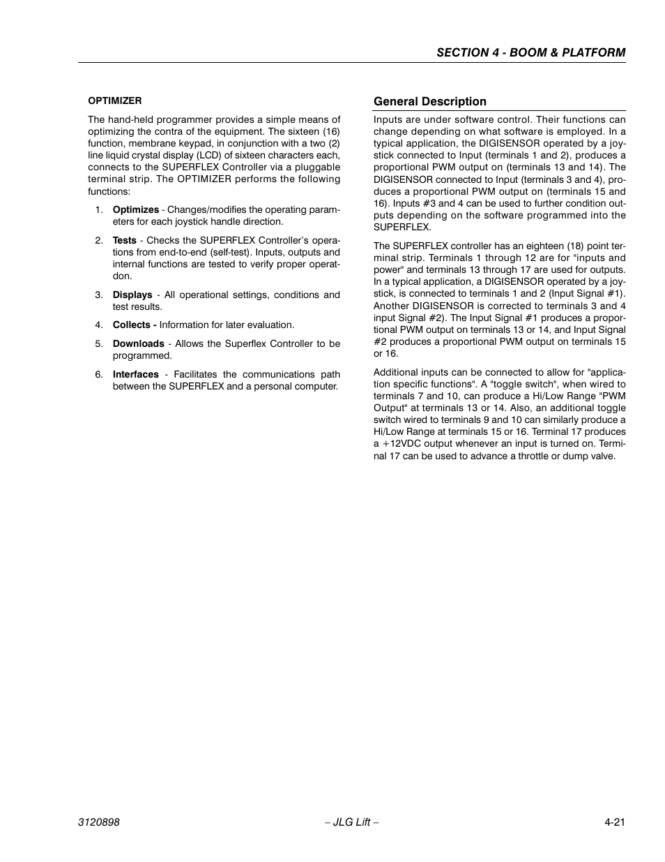 General description, General description -21 | JLG 600SC_660SJC Service Manual User Manual | Page 61 / 186