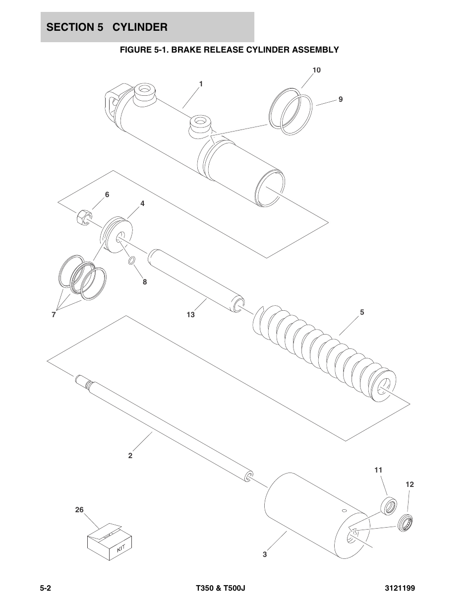 Figure 5-1. brake release cylinder assembly | JLG T500J Parts Manual User Manual | Page 176 / 270