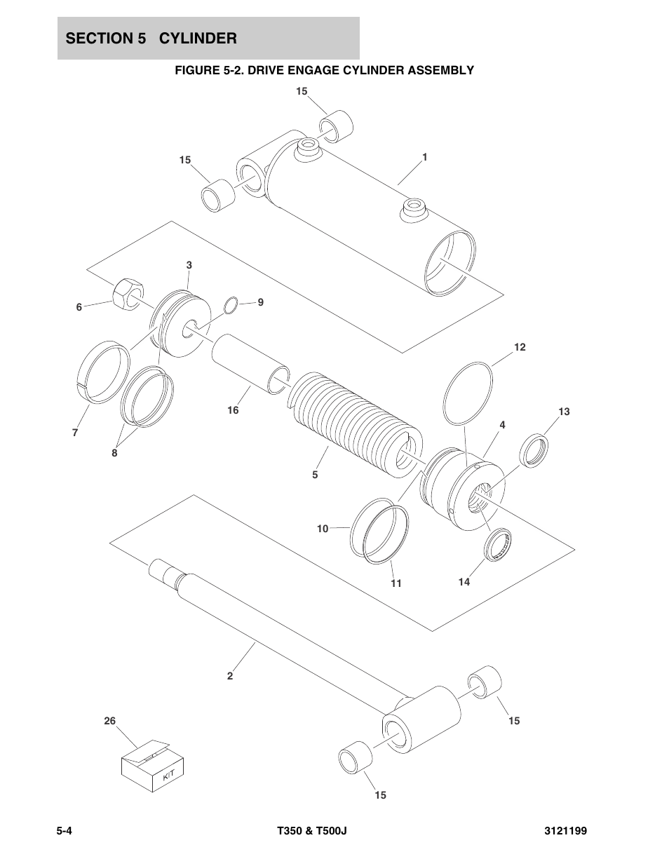 Figure 5-2. drive engage cylinder assembly | JLG T500J Parts Manual User Manual | Page 178 / 270