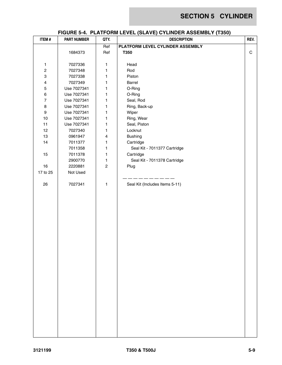 JLG T500J Parts Manual User Manual | Page 183 / 270