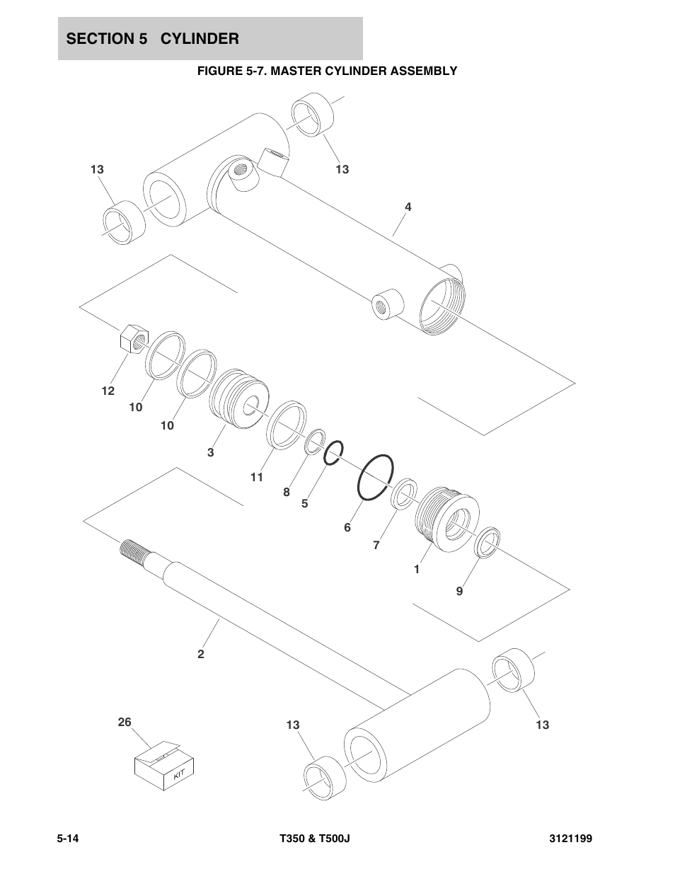 Figure 5-7. master cylinder assembly | JLG T500J Parts Manual User Manual | Page 188 / 270