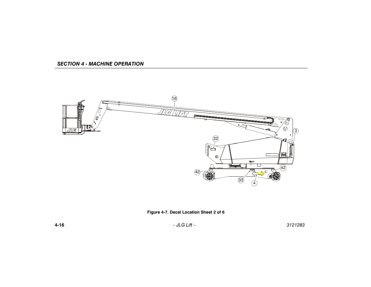 Decal location sheet 2 of 6 -16 | JLG 18RS Operator Manual User Manual | Page 60 / 92