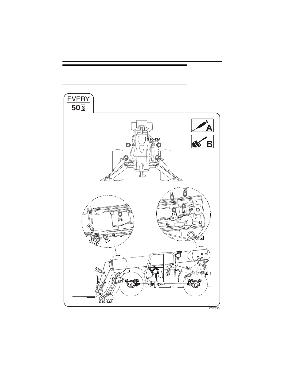 4 lubrication schedules, 50 hour lubrication schedule, 4 lubrication schedules -6 | 50 hour lubrication schedule -6, Every | JLG G10-43A (0160005444 & After) Operator Manual User Manual | Page 134 / 170