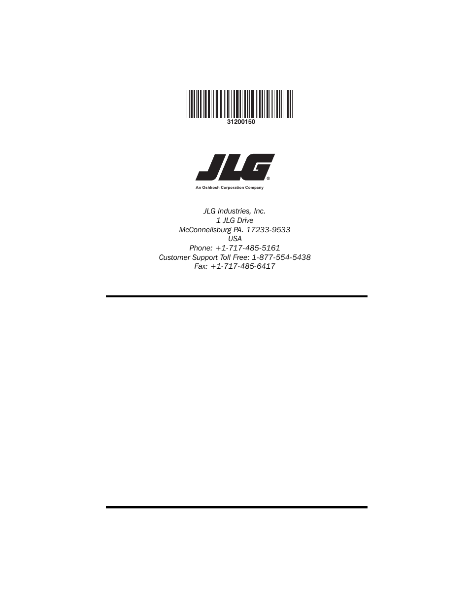 Jlg worldwide locations | JLG G10-43A (0160005444 & After) Operator Manual User Manual | Page 170 / 170
