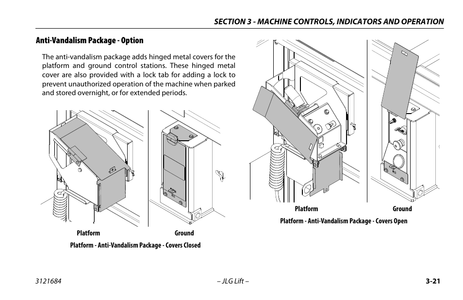 Anti-vandalism package - option | JLG R6 User Manual | Page 53 / 92