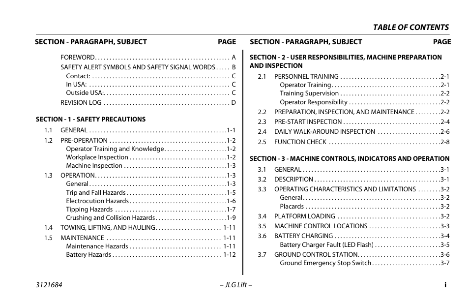 JLG R6 User Manual | Page 7 / 92