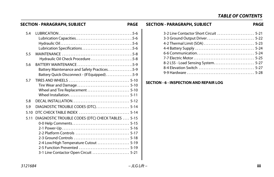 JLG R6 User Manual | Page 9 / 92