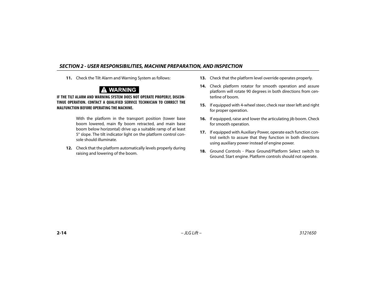 JLG 740AJ ANSI Operator Manual User Manual | Page 40 / 130