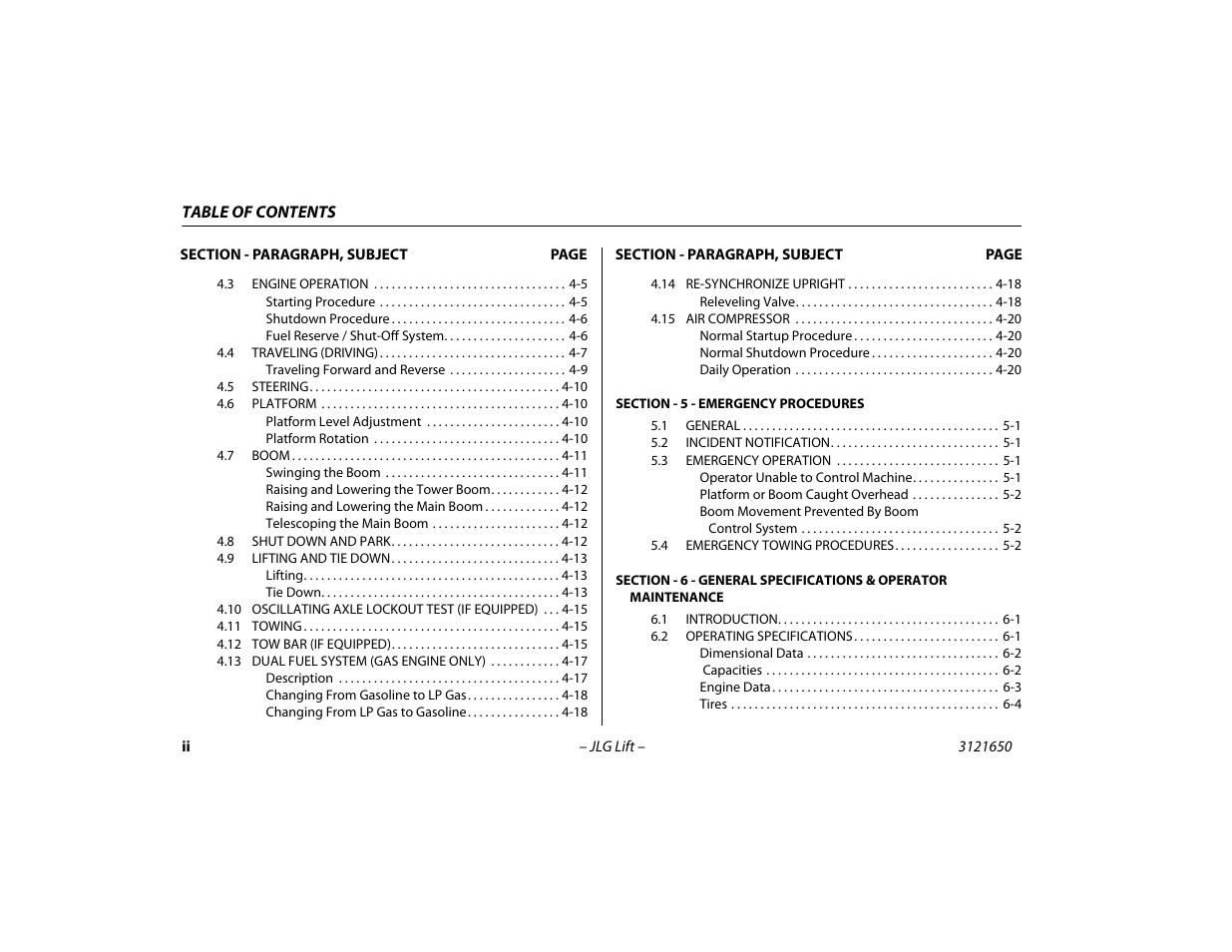 JLG 740AJ ANSI Operator Manual User Manual | Page 8 / 130