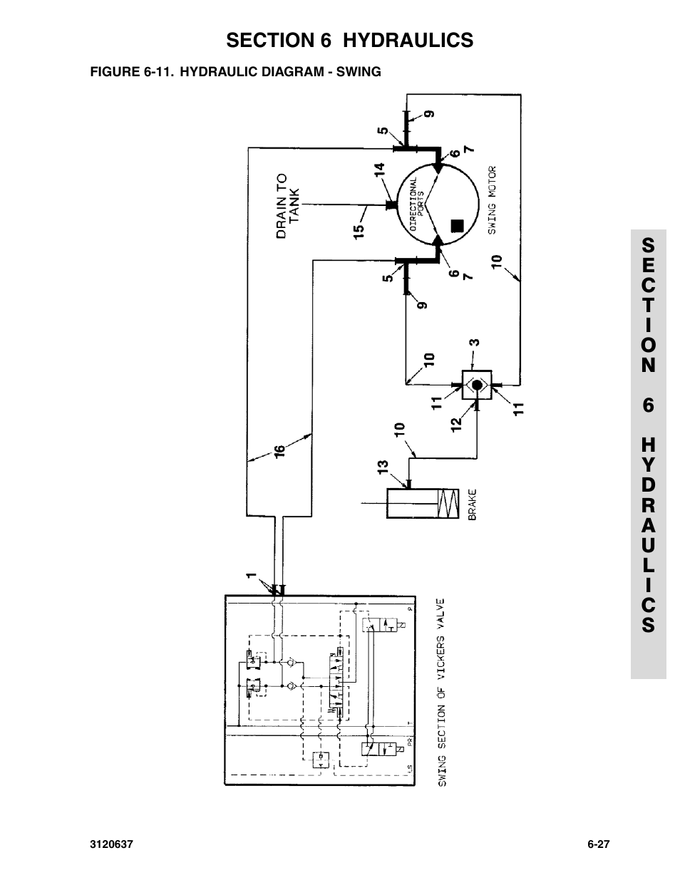 Figure 6-11. hydraulic diagram - swing | JLG 110HXER ANSI Parts Manual User Manual | Page 297 / 354