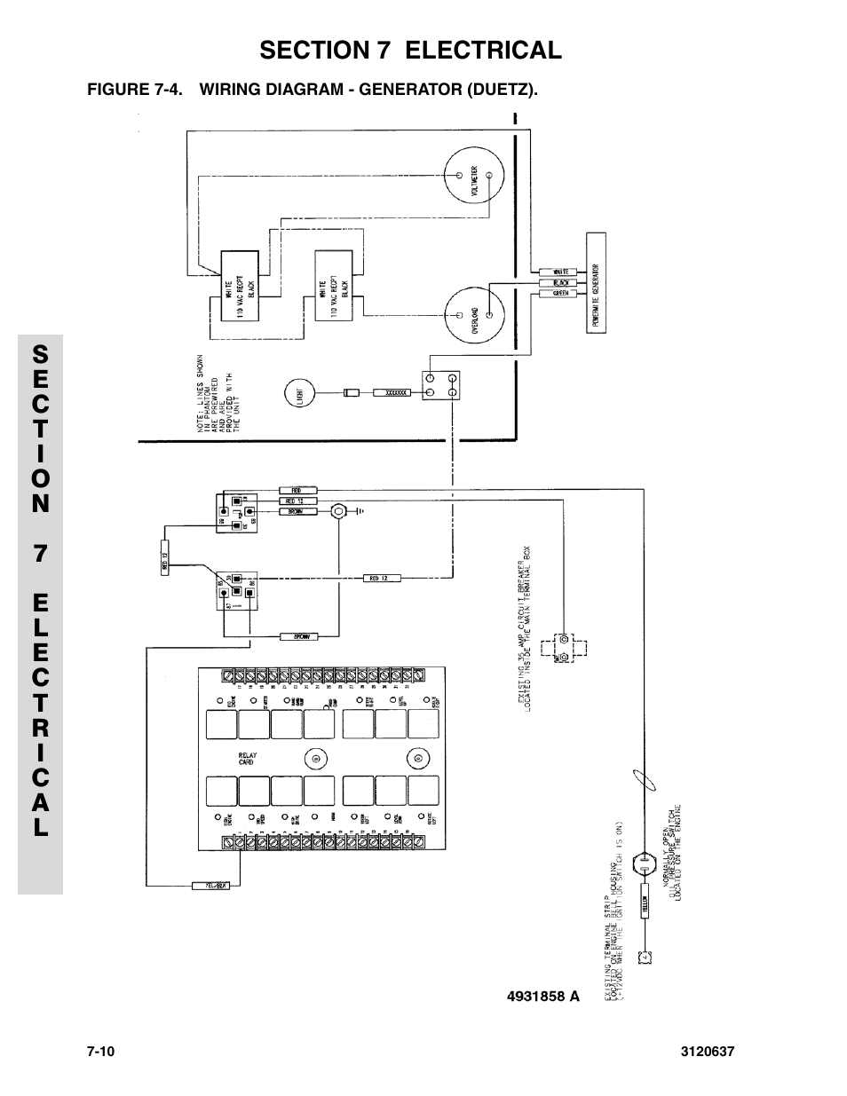 Figure 7-4. wiring diagram - generator (duetz) | JLG 110HXER ANSI Parts Manual User Manual | Page 312 / 354