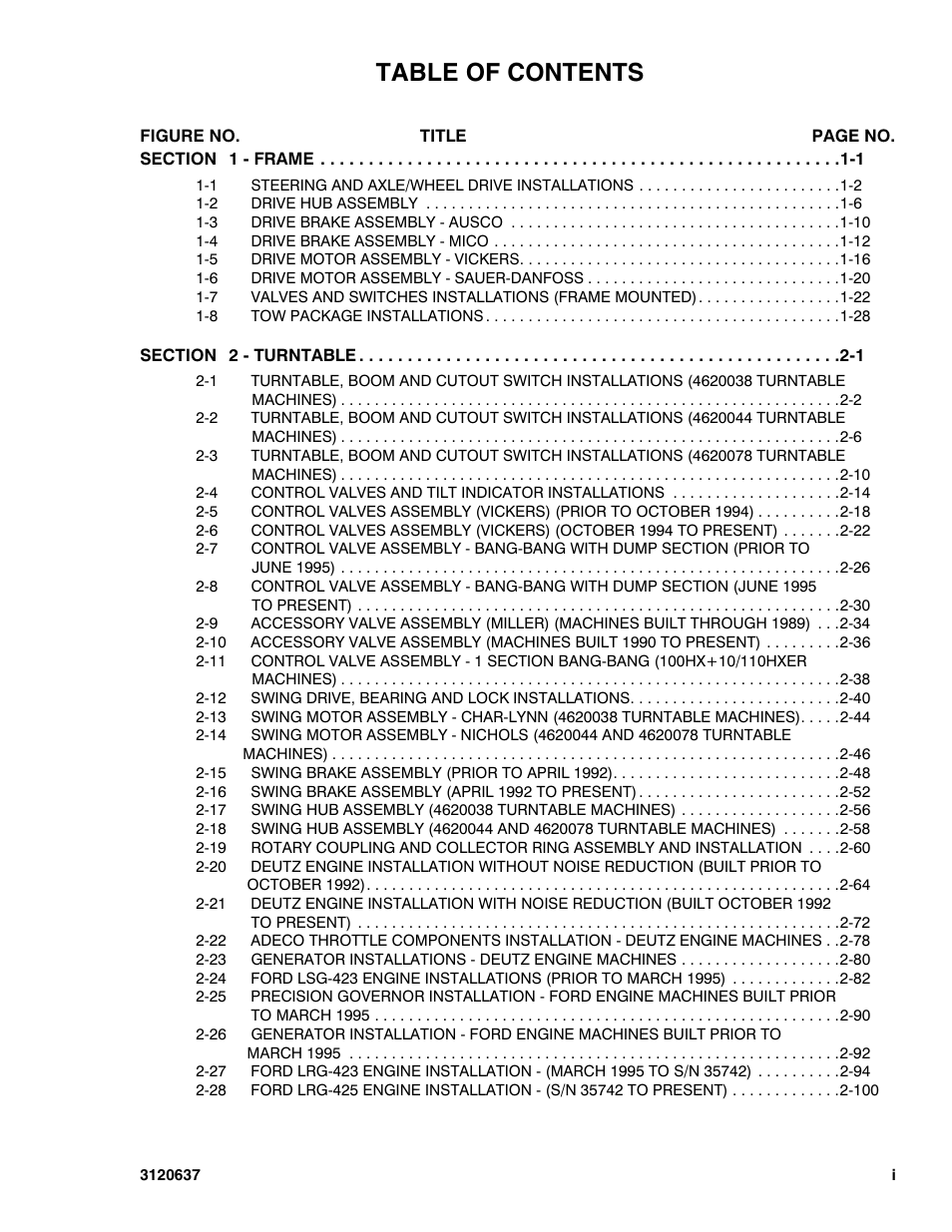 JLG 110HXER ANSI Parts Manual User Manual | Page 5 / 354