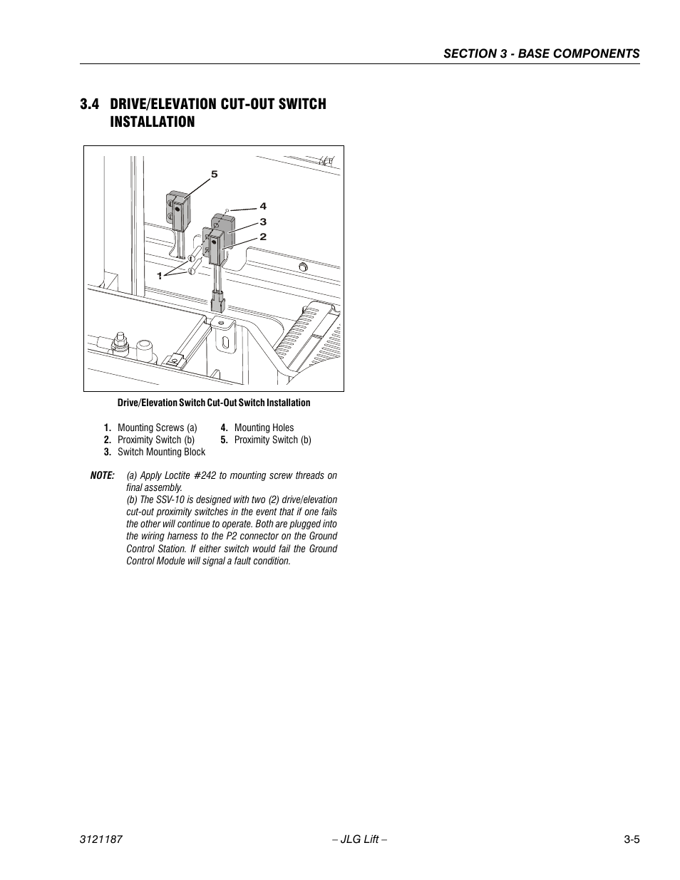 4 drive/elevation cut-out switch installation, 4 drive/elevation cut-out switch installation -5 | JLG SSV10 Service Manual User Manual | Page 33 / 136