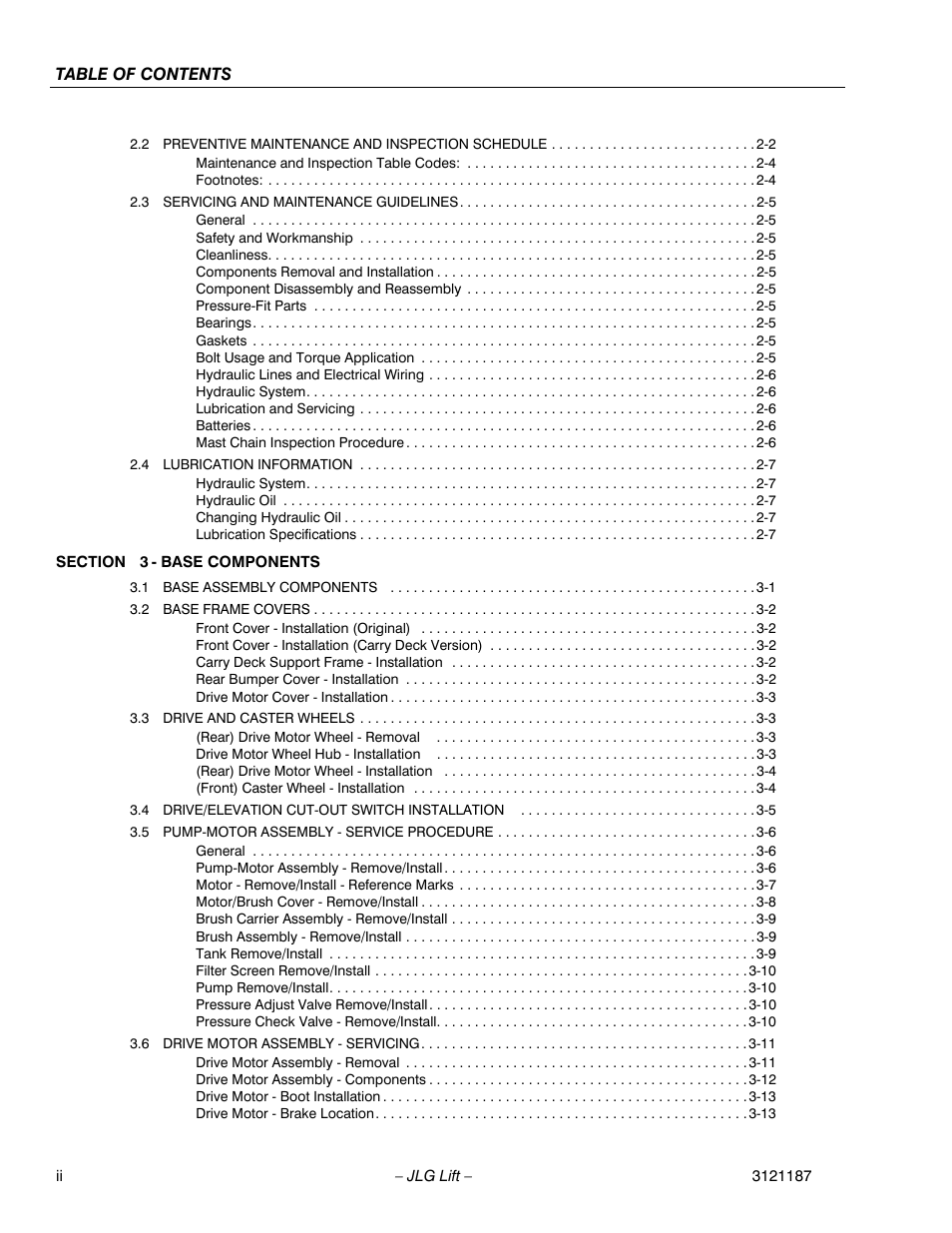 JLG SSV10 Service Manual User Manual | Page 6 / 136