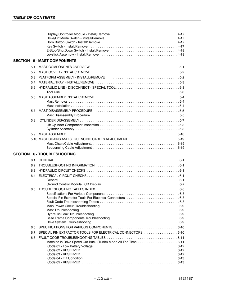 JLG SSV10 Service Manual User Manual | Page 8 / 136