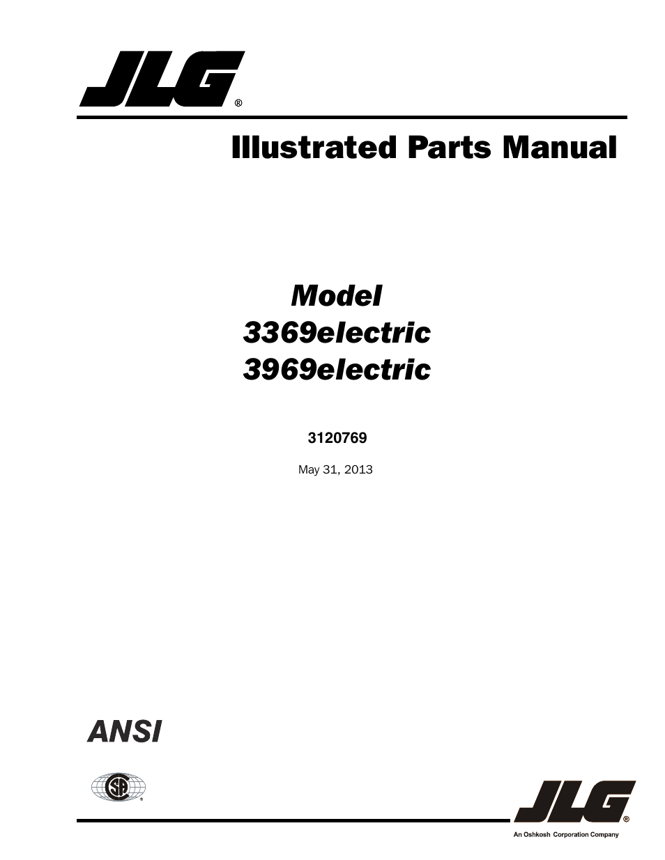 JLG 3969electric ANSI Parts Manual User Manual | 128 pages