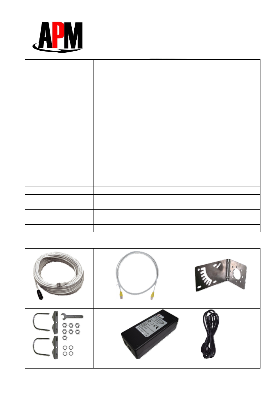 Apm co., ltd, Standard accessories | APM APE-502401abg User Manual | Page 2 / 2