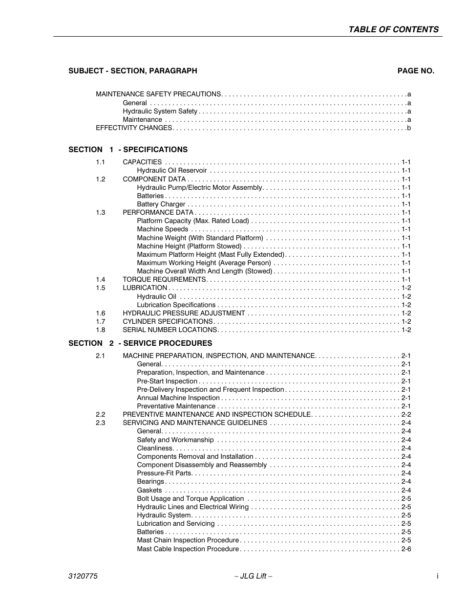 JLG 15SP Service Manual User Manual | Page 7 / 62