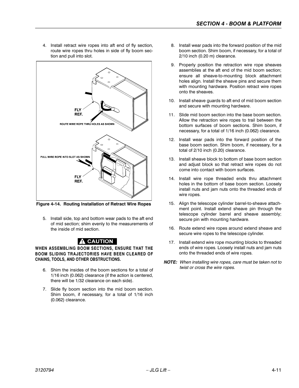Routing installation of retract wire ropes -11 | JLG 600SC_660SJC ANSI Service Manual User Manual | Page 51 / 184