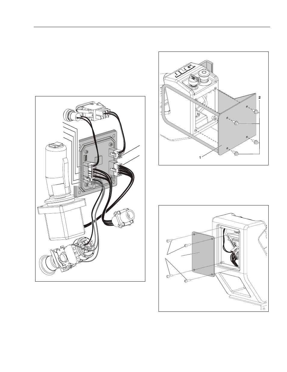 Display/controller module electrical connections, Mounting bracket - install/remove, Rear cover - install/remove | JLG DVSP Series Service Manual User Manual | Page 73 / 164