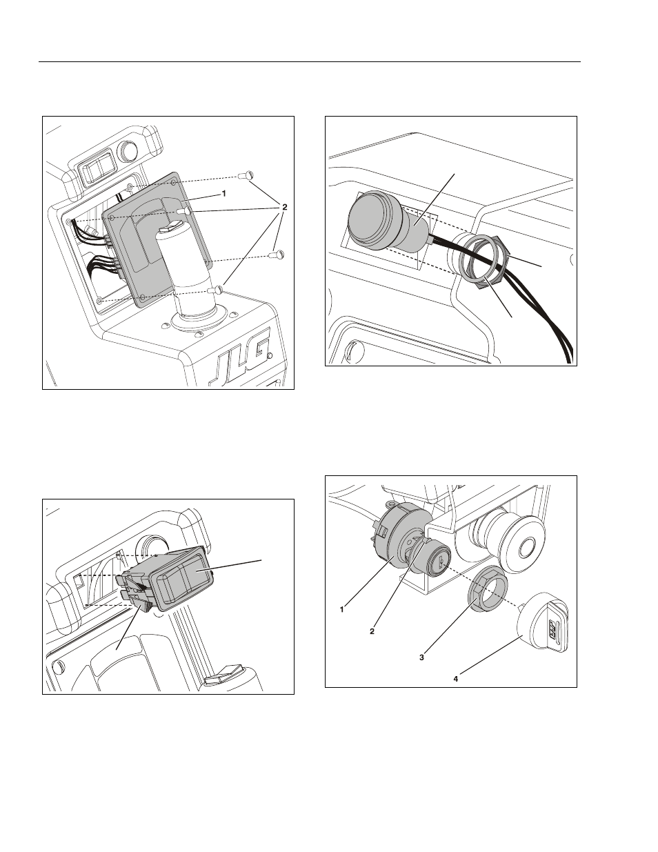 Display/controller module - install/remove, Drive/lift mode switch - install/remove, Horn button switch - install/remove | Key switch - install/remove, Key switch - install/remove -16 | JLG DVSP Series Service Manual User Manual | Page 74 / 164